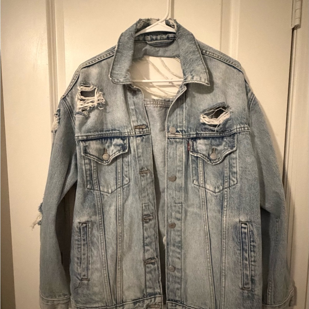 Levi's Light Blue Distressed Denim Jacket
